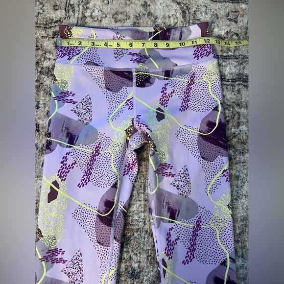 Athleta Kids Purple Patterned Leggings XM/14 Seamless Casual Stretch Activewear - Picture 11 of 16